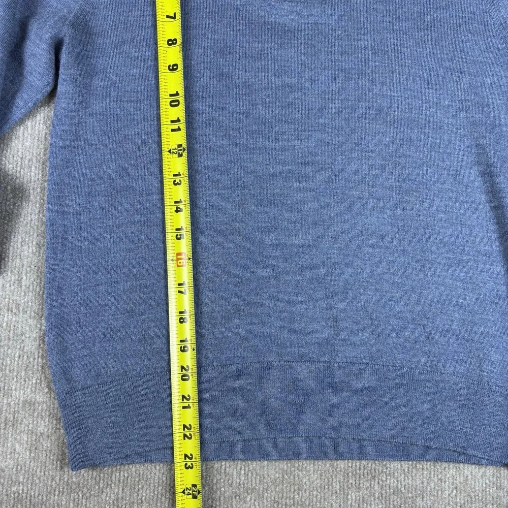 Banana Republic 100% Merino Wool 1/4 Zip Sweater Blue Men's Small S Pullover